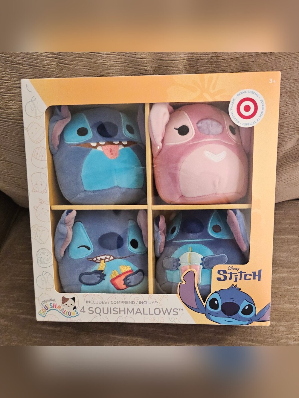 NIB Jazwares Disney Stitch Angel 4 Pack 5" Plush Squishmallows Set